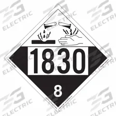 LABELMASTER Corrosive Placard: 1830, 10 3/4 in x 10 3/4 in, 10 3/4 in Label Ht, Vinyl, 25 PK (MPN ZRV41830). Key specifications — Brand: LABELMASTER; Message: 1830.