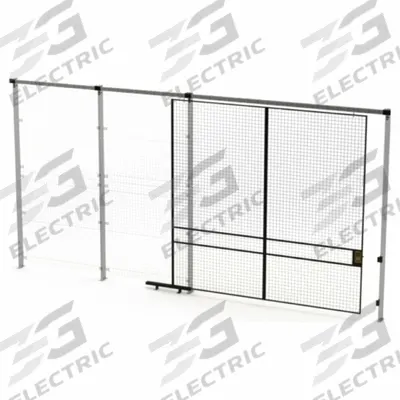 HUSKY RACK & WIRE Slide Door: 10 ft H x 10 ft W x 1 3/4 in D, Black - Husky Rack & Wire Quick-Assemble Woven-Wire Partition Components