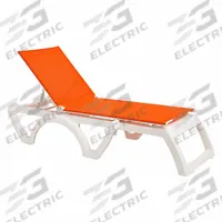 GROSFILLEX Chaise Lounge: Orange, Polyester Fabric, White, 1 Chairs, 14 in Chair Ht, 14 in Seat Ht (MPN UT878019)