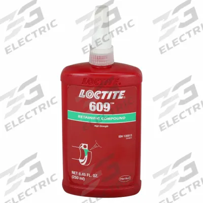 LOCTITE Retaining Compound: 609, 8.5 fl oz, Bottle, Green - Close-Fitting Parts Retaining Compounds