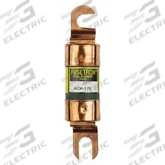 BUSSMANN Forklift Limiter Fuse: ACK Series, Bolt-On, Flat, Gen Purpose, 175 A, 72 V DC, AC Only (MPN ACK-175). Key specifications — Brand: BUSSMANN; Series: ACK.
