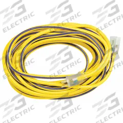SOUTHWIRE Extension Cord: Outdoor Use, 50 ft Lg, Outlet, 5-15P, 12/3, SJTW, Purple/Yellow, 125V AC (MPN 2548SW0022). Key specifications — Brand: SOUTHWIRE; Temperature Rating: -40° to 140°F; NEMA Plug Configuration: 5-15P.
