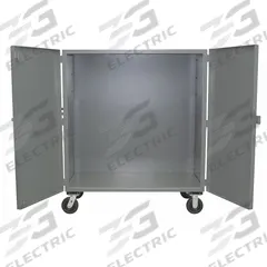 JAMCO Security Cart: 2,000 lb, 60 in L x 24 in W Self, 66 in L x 28 in W x 57 in H Overall Dim, Gray (MPN VE260P600GP). Key specifications — Shelf Type: Fixed; Caster Brake Type: No Brake Included; Brand: JAMCO; Caster/Wheel Configuration: (2) Swivel; Shelves Included: 1.
