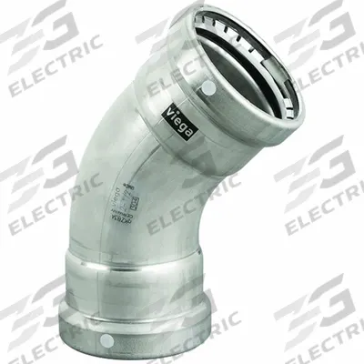 VIEGA MEGAPRESS Crimp Elbow Fitting: 3 in Pipe x 3 in Pipe Size, Press-fit x Press-fit - Stainless Steel Press Fittings