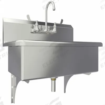 SANI-LAV Scrub Sink: 1 Stations, 10 1/2 in Bowl Dp, 28 in Bowl Lg, 16 1/2 in Bowl Wd - One-Station Wall-Mounted Hand Sinks with Faucets