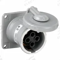 HUBBELL Pin and Sleeve Receptacle: Silver, 250V DC/600V AC, Three Phase, 60 A, 3 Pole, 4 Wire (MPN HBL460RS2W). Key specifications — Brand: HUBBELL.