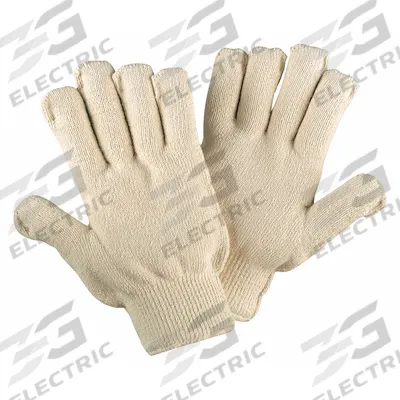 MCR SAFETY Knit Gloves: L ( 9 ), Glove Hand Protection, Uncoated, 605°F Max Temp, Cotton - Uncoated Knit Gloves
