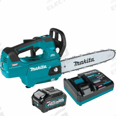MAKITA Chainsaw Kit: 12 in Bar Lg, Top Handle, Auto Chain Oiler, 5.0 Ah Battery Capacity - Battery-Powered Chainsaws
