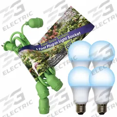 LED Grow Light Cord System: Bulb Included, For Bulb Type A, 120V AC, LED, Linkable, 40 W (MPN 602262). Key specifications — attr1259842: 120V AC; attr1259855: Budding; attr1259856: Full/Broad; attr1259839: LED Grow Light Bulb; attr1259840: Yes; attr1259844: MIRACLE LED.