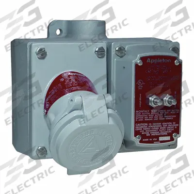 APPLETON ELECTRIC Receptacle: 2 Gang, 5-20R, GFCI, 125V AC, 20 A, 3 Pole - One-Gang Receptacles