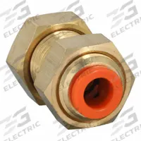 SMC Push-Fit Union Fitting: 1/4 in OD x 1/4 in OD Size, Push-to-Connect x Push-to-Connect, Brass (MPN KQ2E07-00A). Key specifications — Brand: SMC.