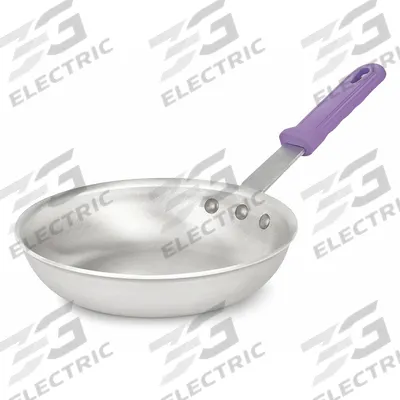 VOLLRATH Fry Pan: 8 in Top Dia, Aluminum, Silver, Silicone, NSF Certified, Natural - Non-Stick Frying Pans