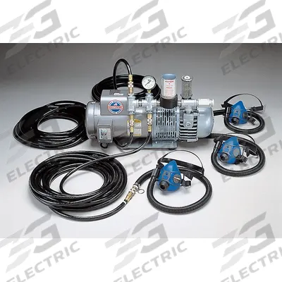 ALLEGRO Supplied Air Pump Package: 100 ft Hose Lg, 1 1/2 hp Pump Horsepower, Half Mask - Allegro Complete SAR Systems