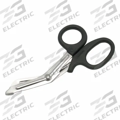 MEDI-FIRST Utility Scissors: Scissors, Stainless Steel, Rounded, Plastic, 7 in Overall Lg - Trauma Shears