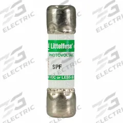 Solar Fuse: SPF Series, Fast-Acting, 10 A, 1,000 V DC (MPN SPF010). Key specifications — Series: SPF; Brand: LITTELFUSE.