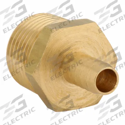 LEGRIS Barbed Fitting Adapter: 10 mm Pipe x 8 mm ID Size, BSPT x BSPT, Brass, Rigid - Standard Brass Barbed Tube Fittings