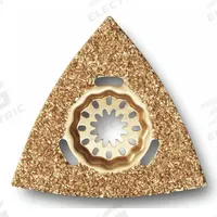 FEIN Oscillating Scraper Blade: 4 1/8 in Blade Wd, 4 1/8 in Blade Lg, Carbide Grit, 1 Pieces (MPN 63731001210). Key specifications — attr1097676: FEIN; attr1097658: Carbide Grit; attr1097655: Triangular.