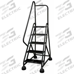 COTTERMAN Rolling Ladder: 3.8 ft Platform Ht, Partially Assembled, Steel, Wt-Actuated Auto-Lock (MPN ST-522 A2 C1 P5). Key specifications — Includes Handrails: Handrails Included; Material: Steel; Brand: COTTERMAN; Color: Gray.