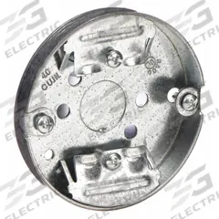 RACO Electrical Box: Steel, Steel Material & Nominal Size, Round, 1 Gangs, 1/2 in Box Dp (MPN 292). Key specifications — Brand: RACO; Bracket Style: Without Bracket; Clamp Style: NMSC.