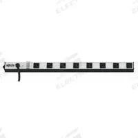 TRIPP LITE Outlet Strip: 8 Outlets, 15 ft Cord Lg, 15 A Current, UL 1363, Gray, 5-15P, 1 1/2 in Wd (MPN PS2408). Key specifications — Brand: TRIPP LITE; Mounting Style: Clip.