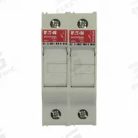 BUSSMANN Fuse Block: Finger-Safe, 2 Pole, 600 V AC, DIN Rail Mounting, Box Lug Termination (MPN CHM2DU). Key specifications — Brand: BUSSMANN.