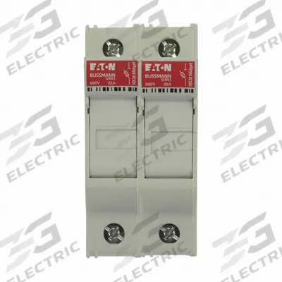 BUSSMANN Fuse Block: Finger-Safe, 2 Pole, 600 V AC, DIN Rail Mounting - Midget Fuse Blocks