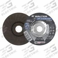 WALTER SURFACE TECHNOLOGIES Depressed Center Cut-Off Wheel: Type 27, 5" x 3/64" x 7/8", 60 Grit (MPN 11F152). Key specifications — Series: ZIP STAINLESS; Brand: WALTER SURFACE TECHNOLOGIES.