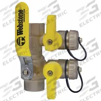 WEBSTONE Purge and Fill Valve: 1 in, Brass, 600 psi Max. Op Pressure, Full Port Ball Port, FIP x FIP (MPN 48614). Key specifications — Brand: WEBSTONE; Handle Material: Stainless Steel; Includes: Reversible Handle.