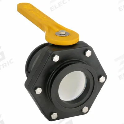 BANJO Manual Two-Way Ball Valve: 3 in, Polypropylene, Straight, Flange x Flange - Polypropylene Ball Valves