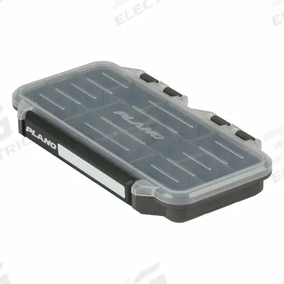 PLANO Compartment Box: 9 1/8 in x 5 in x 1 1/4 in, Black/Clear, 30 Compartments - Small Parts Compartmented Boxes with Adjustable Dividers