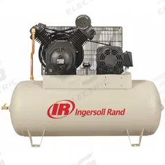 INGERSOLL RAND Electric Air Compressor: 15 hp, 2 Stage, Horizontal, 120 gal, 50 cfm, 175 psi (MPN 7100E15-V-200/3). Key specifications — attr48430: INGERSOLL RAND; attr48445: 60 Hz; attr48448: Pressure Gauge; attr48450: 200V AC; attr48474: Three; attr48487: Horizontal.