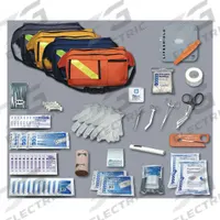 Trauma PAC: 80 Components, Nylon, Bag, Black, Medication Included, Nylon (MPN 859). Key specifications — Brand: EMI; Adhesive Bandages Included: Adhesive Tape; Product Type: Trauma PAC; PPE and Disposal Equipment Included: CPR Lifeshield; Oral and Inhalant Medicinals Included: (4) Ammonia Towelettes; Tools Included: EMS Shears; Topical Medicinals Included: (8) Antimicrobial Hand Wipes; Wound Dressings Included: Burn Dressing.