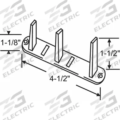 APPROVED VENDOR Guide: 4 1/2 in Lg, 1 1/8 in Wd - Hanging Door Guides