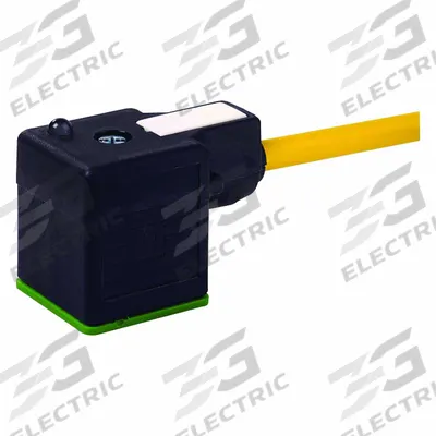 MURRELEKTRONIK Cordset: MSUD A Female Right Angle x Bare Wire, 10 m Cable Lg, PUR, Yellow - DIN Form A Solenoid Connector Single-Ended Cordsets