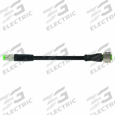 MURRELEKTRONIK Cordset: M8 Male Straight X M12 Female Straight, PUR, Black - M12 x M8 Cordsets with PUR Jacket for Twisting Applications