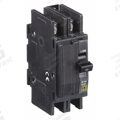 SQUARE D Miniature Circuit Breaker: 50 A, 120/240V AC, Single Phase, 22kA at 120/240V AC - QOU Series, Unit-Mount Square D Miniature Circuit Breakers