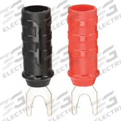 POMONA Spade Lug: 1 7/8 in Lg, 15 A Max Current Measurement, 1,000 V Max Volt Measurement, Spade Lug (MPN 6203). Key specifications — Manufacturer Part Number: 6203; Body Material: Copper; Brand: POMONA; Color: Black/Red.