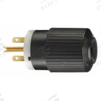 BRYANT Straight Blade Plug: 6-15P, 250V AC, 15 A, 2 Pole, 3 Blade, Black/White (MPN BRY5666NP)