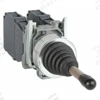 SCHNEIDER ELECTRIC Joystick Operator: Vertical Operation, 2 Positions, 1NO, Momentary, Non-Latching (MPN XD4PA22). Key specifications — Bezel Material: Metal; Contact Form: 1NO; Switch Action: Momentary; Series: XB4; Brand: SCHNEIDER; Number of Positions: 2 + Center Off.