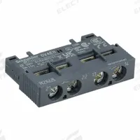 SCHNEIDER Auxiliary Contact: 1NO/1NC, 2.5 A Max Current (AC), Front Mount, Front-Mounted (MPN GVAE11). Key specifications — Brand: SCHNEIDER; Compatible with Series: TeSys.