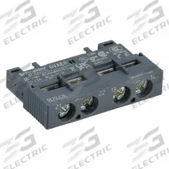 SCHNEIDER Auxiliary Contact: 1NO/1NC, 2.5 A Max Current (AC), Front Mount, Front-Mounted (MPN GVAE11). Key specifications — Brand: SCHNEIDER; Compatible with Series: TeSys.