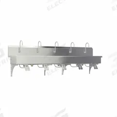 SANI-LAV Wash Station: 5 Stations, 8 in Bowl Dp, 97 in Bowl Lg, 16 1/2 in Bowl Wd, Faucet Included (MPN 510WS). Key specifications — Includes Side Splash: Side Splash Not Included; Series: Stainless Steel Wash-Station; Brand: SANI-LAV.