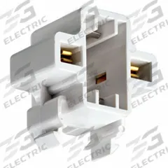 LEVITON Lampholder: Lamp Holder, 2-Pin (G23), 1 3/8 in Overall Lg, 75 W Watt, 600V AC Volt, White (MPN 26719-100). Key specifications — attr234509: 2-Pin (G23); attr234515: 600V AC; attr327041: Lamp Holder; attr239872: LEVITON; attr234516: White; attr234535: Quick-Connect 18AWG Solid or Stranded Tinned Termination.