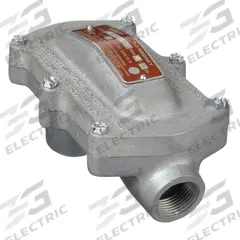 Pulling Elbow: Iron, Chromate Coated/Electroplated/Powder Coated, 2 in Trade Size, Female to Female (MPN ELBD-200). Key specifications — Ends - Hazardous Fittings: 2 in FNPT x 2 in FNPT; Material: Iron; Finish: Electroplated; Brand: APPLETON ELECTRIC.