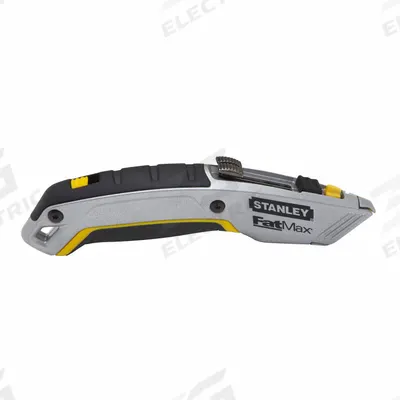 STANLEY Twin Blade Utility Knife: 7 in Overall Lg, Steel Hook Tip, Rubberized - Retracting Utility Knives