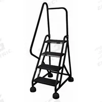 COTTERMAN Rolling Ladder: 3 ft Platform Ht, Partially Assembled, Steel, Wt-Actuated Auto-Lock (MPN ST-422 A2 C7 P5). Key specifications — Includes Handrails: Handrails Included; Material: Steel; Brand: COTTERMAN; Color: Black.