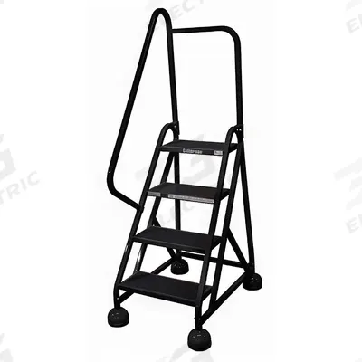 COTTERMAN Rolling Ladder: 3 ft Platform Ht, Partially Assembled, Steel - Steel Ultra-Stable Weight-Actuated Ladders