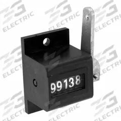 TRUMETER Mechanical Counter: Rear Panel Mounting, 1 3/8 in x 7/8 in, Analog, 16 Counts/Second, Black (MPN 11B-1145). Key specifications — Mounting Style: Base; Brand: TRUMETER; Manufacturer Part Number: 11B-1145.