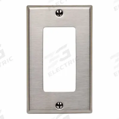 LEVITON Wall Plate: Duplex Outlet, 1 Gang, Silver - General Purpose Wall Plates