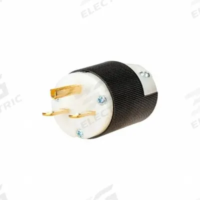 HUBBELL Straight Blade Plug: 6-15P, 250V AC, 15 A, 2 Pole, 3 Blade, Black/White (MPN HBL5666CST) - General Purpose Plugs